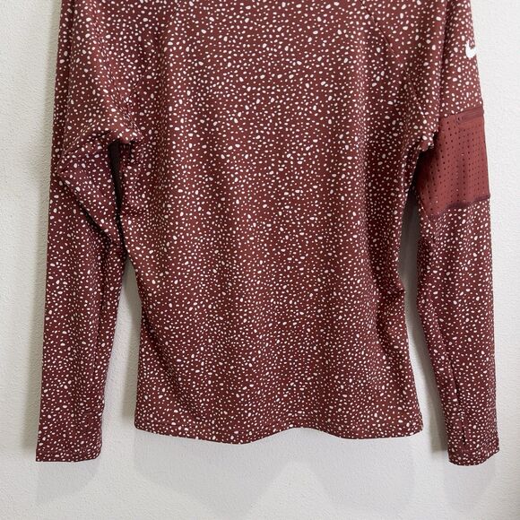 Nike Rash Guard Top Womens Large Brown Speckled Long Sleeve Nike Swim Beach Surf - Picture 4 of 16